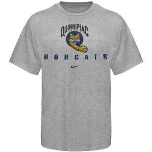  Nike Quinnipiac Bobcats Ash Basic Logo T shirt