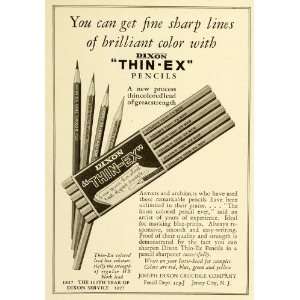  1927 Ad Joseph Dixon Crucible Thin Ex Lead Pencils Artists 