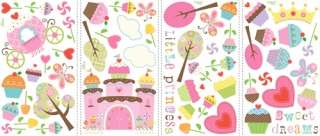 Girls CUPCAKES WALL STICKERS Pink Nursery Decals Decor 034878937724 