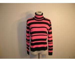 SONIA RYKIEL pink and black striped sweater top.Long sleeves with 