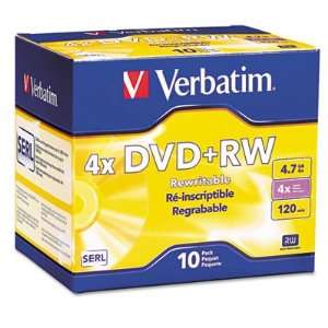  DVD+RW Rewritable Disc with Jewel Case   4.7GB, 4x, with 