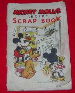 DISNEY MICKEY MOUSE RECIPE SCRAP BOOK MAIERS 1930s  