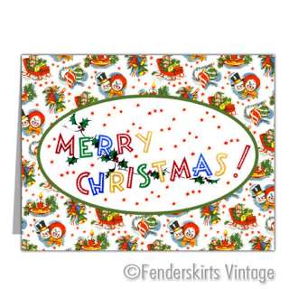 Vintage Repro Retro 1950s Starry Christmas Cards  