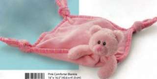 RUSS Pink Teddy Bear Comforter Blankie & Booties/Shoes Newborn Baby 