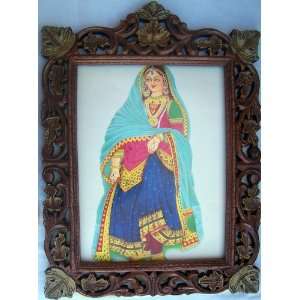   dress poster painting in Hand made Wood craft frame 