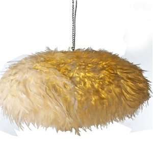  Hanging Feather Lamp INDRI, Celing Light made from Feathers 