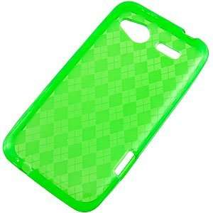  TPU Skin Cover for HTC Radar 4G, Argyle Cool Green 