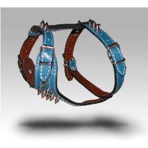 Spiked Leather Harness, Blue, X Small  Kitchen 