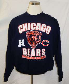 Chicago Bears NAVY BLUE Crew Neck Sweatshirt   Adult XL  