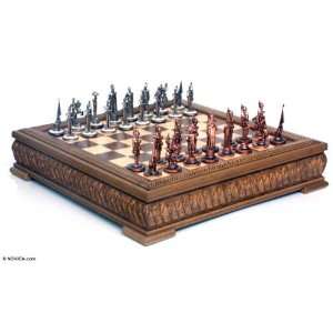  Wood and brass chess set, French Army