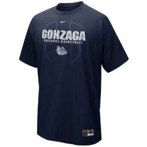  Nike Gonzaga Bulldogs Navy Blue Basketball Practice T 