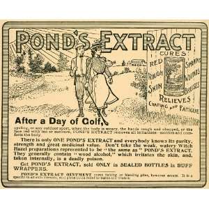 1902 Ad Ponds Extract Skin Care Cream Victorian Golfing   Original 
