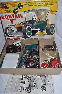 Vintage 50s Lindberg 1/8 BOBTAIL T Hot Rod Car Model Kit w/Electric 