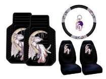   Seat Covers, Steering Wheel Cover & Keychain Plus Bonus Matching Decal