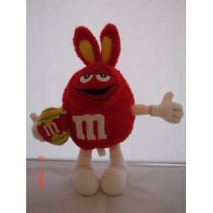  M&Ms Red Easter Bunny Ears & Easter Eggs Plush Toy New 