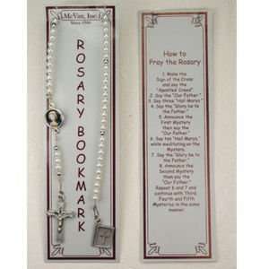  Pearl Bookmark W Madonna Card St. Saint Medal Gift New 
