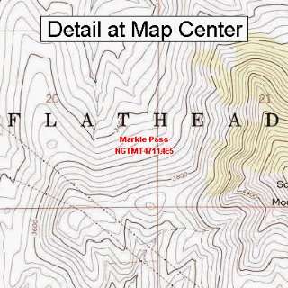 USGS Topographic Quadrangle Map   Markle Pass, Montana (Folded 
