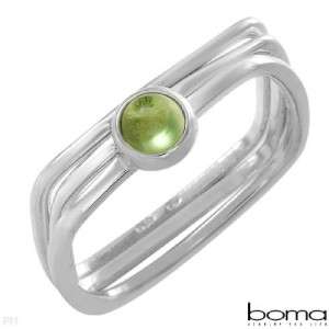 120 BOMA Genuine Peridot 3 Piece Ring in 925 Sterling Silver. Size 5 