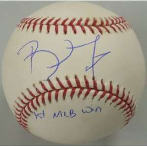 Brett Myers Autographed Baseball   Official Major League 1st Win 