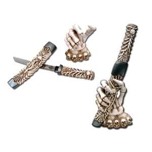 New Fantasy Skeleton Dagger Knife with Stand  Sports 