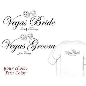 Bride/ Groom shirts vegas Great Bridal Shower Gift Honeymoon Clothing 