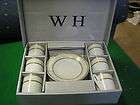 GREAT New WH Porcelain DEMITASSE 6 Cups & Saucers Gold 