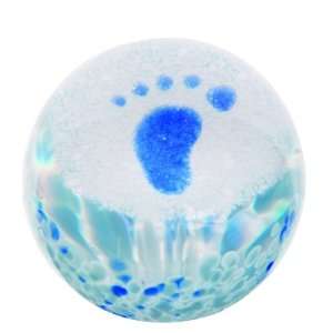  Caithness Baby Boy   Blue Tiny Toes Glass Paperweight 