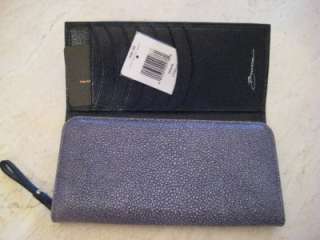 BOSCA Women NEW $95 Leather Wallet Checkbook Credit Card Lavender 