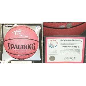  Tracy McGrady Signed Spalding Leather Basketball Sports 