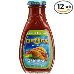 Ortega Taco Sauce, Original Mild, 8 Ounce Glass Jar (Pack of 12)