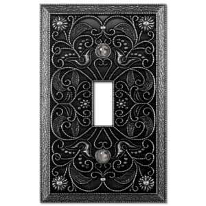  Arabesque Antique Pewter   1 Toggle Wallplate