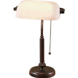  Home Bankers Task Lamp with Glass Shade