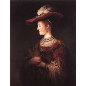  6 x 4 Greeting Card Rembrandt Saskia in Pompous Dress 