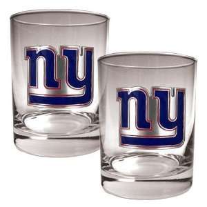  New York Giants 2pc Rocks Glass Set   Primary Logo Sports 