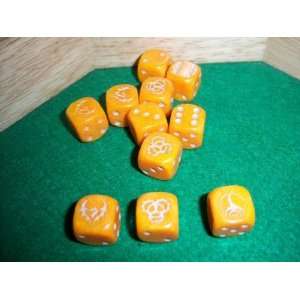    Orange 6 Sided Game Dice with Symbol Number 1 Toys & Games