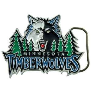  Minnesota Timberwolves Pewter Team Logo Belt Buckle 
