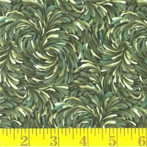    45 Wide Fireworks Green Fabric By The Yard Arts, Crafts & Sewing
