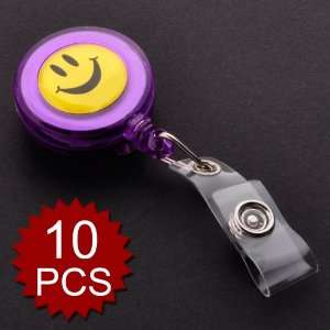  Purple Smile Face Badge Reel 10 PCS