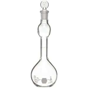 Square Class A Volumetric Flask +/- 0.3mL Tolerance with Stopper Kimax 28040-1000 Borosilicate Glass 1L 