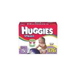  Huggies Snug N Dry Diapers, Size 5 (27+ Lbs.), 176 Ct 