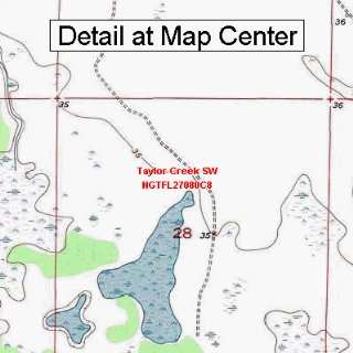  USGS Topographic Quadrangle Map   Taylor Creek SW, Florida 