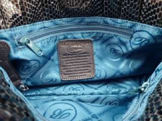 Brighton BREE Black Snake Skin Leather Handbag Purse Retail $265 NEW 