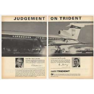  Siddeley Trident Jet BEA Testimonials 2 Page Print Ad