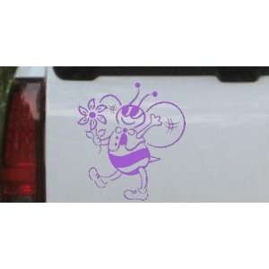   Honey Bee with Flower Animals Car Window Wall Laptop Decal Sticker