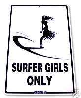 SURFER GIRLS ONLY Metal Sign NEW Beach & Surf Decor  