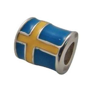  Zable Sweden Flag Country Flags Sterling Silver Charm 