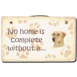   Maine Stenciled 8x12 Slate Yellow Lab  No Home Sign