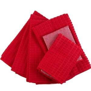  Red Microfiber 6 Piece Kitchen Towel Set