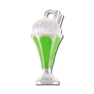   mm Green Milk shake with Glitter Enameled Charm Arts, Crafts & Sewing
