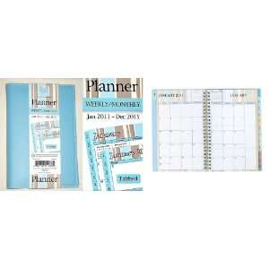   Stripe Wire O Weekly/Monthly Planner, Blue, 5 x 8